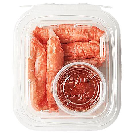 slide 1 of 1, Alaskan Snow Crab Legs Surimi W/Cocktail Sauce - 12 Oz, 