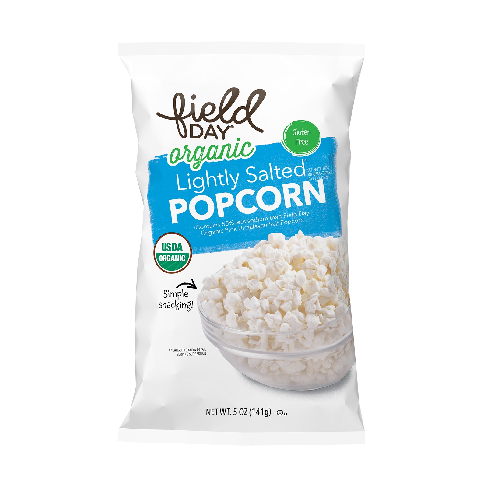 slide 1 of 1, Field Day Organic Lightly Salted Popcorn, 1 ct