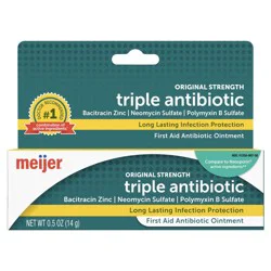 Meijer First Aid Triple Antibiotic Ointment, Treats Minor Cuts, Scrapes and Burns, .5 oz