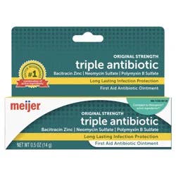 Meijer First Aid Triple Antibiotic Ointment, Treats Minor Cuts, Scrapes and Burns, .5 oz