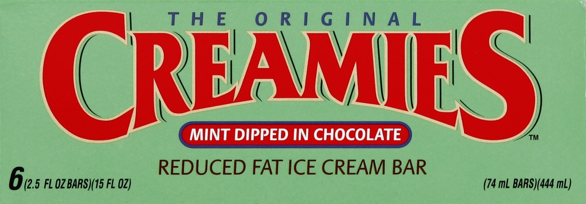 slide 2 of 4, Creamies Mint Dipped Chocolate Ice Cream Bar, 6 ct