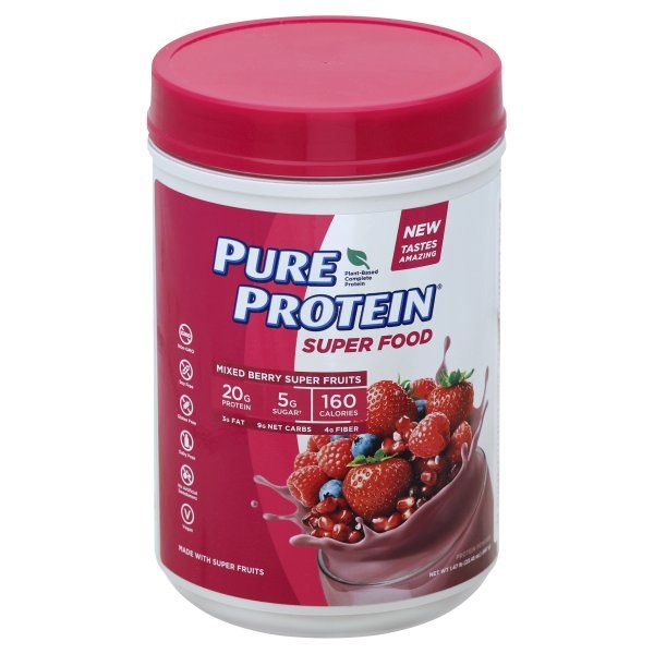 slide 1 of 1, Pure Protein Super Food Mixed Berry Super Fruits Protein Powder, 1.47 lb