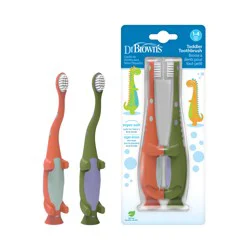 Dr. Brown's Dinosaur Toddler Toothbrush, Green and Orange