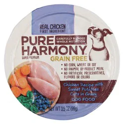 Pure Harmony Super Premium Grain Free Chicken Recipe with Sweet Potatoes Cuts in Gravy Dog Food 3.5 oz