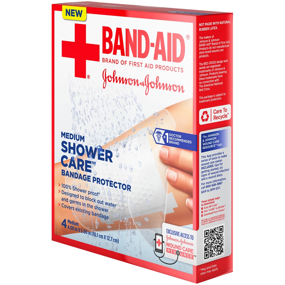 BANDAID First Aid Shower Care Bandage Protectors 4 ct Shipt