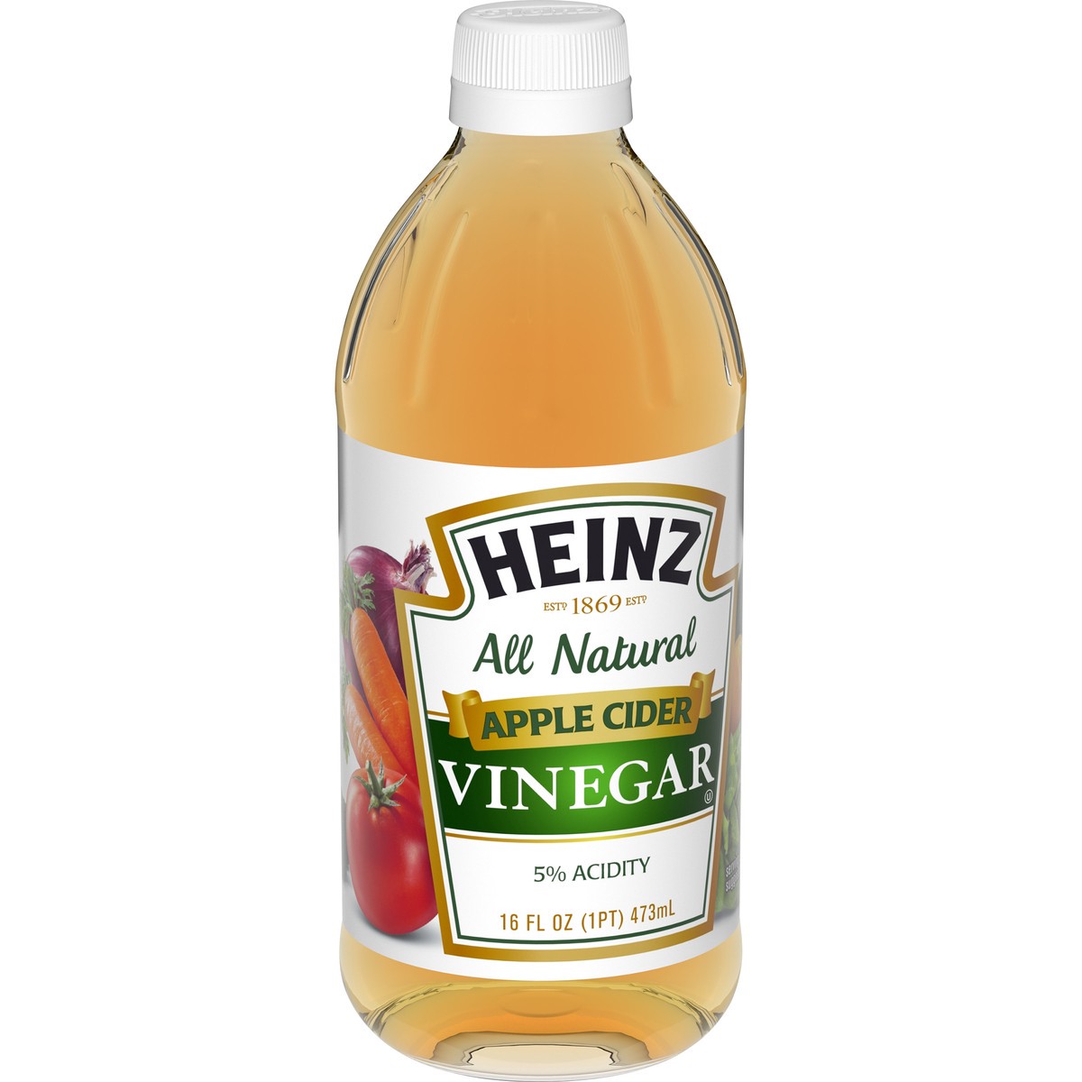 slide 3 of 9, Heinz All Natural Apple Cider Vinegar with 5% Acidity, 16 fl oz Bottle, 16 fl oz