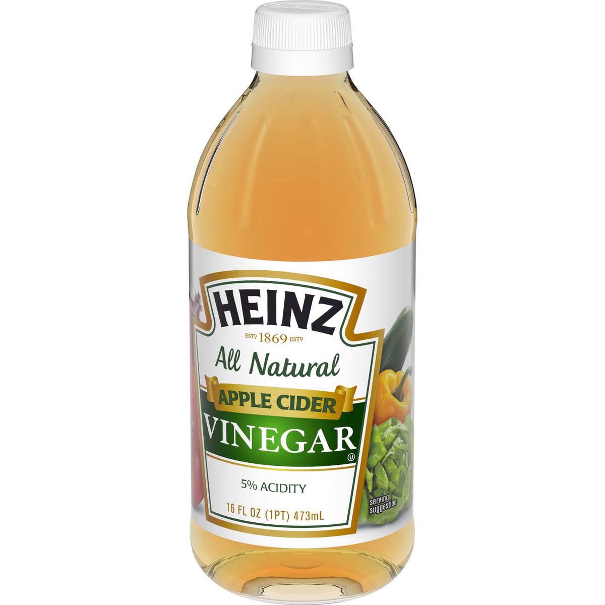 slide 6 of 9, Heinz All Natural Apple Cider Vinegar with 5% Acidity, 16 fl oz Bottle, 16 fl oz