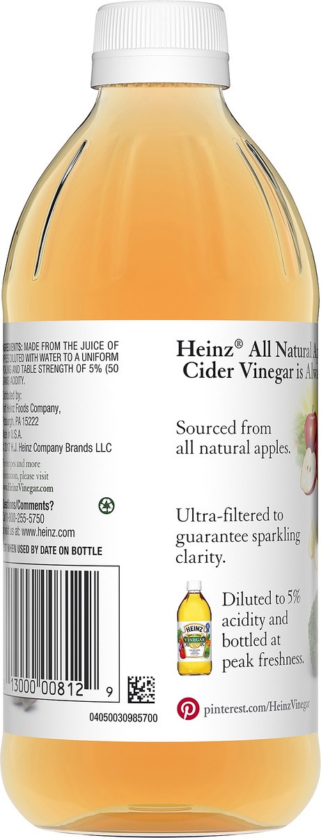 slide 5 of 9, Heinz All Natural Apple Cider Vinegar with 5% Acidity, 16 fl oz Bottle, 16 fl oz