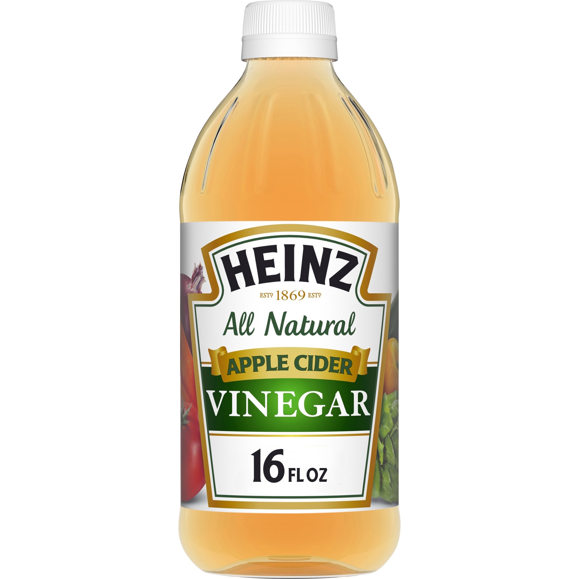 slide 1 of 9, Heinz All Natural Apple Cider Vinegar with 5% Acidity, 16 fl oz Bottle, 16 fl oz