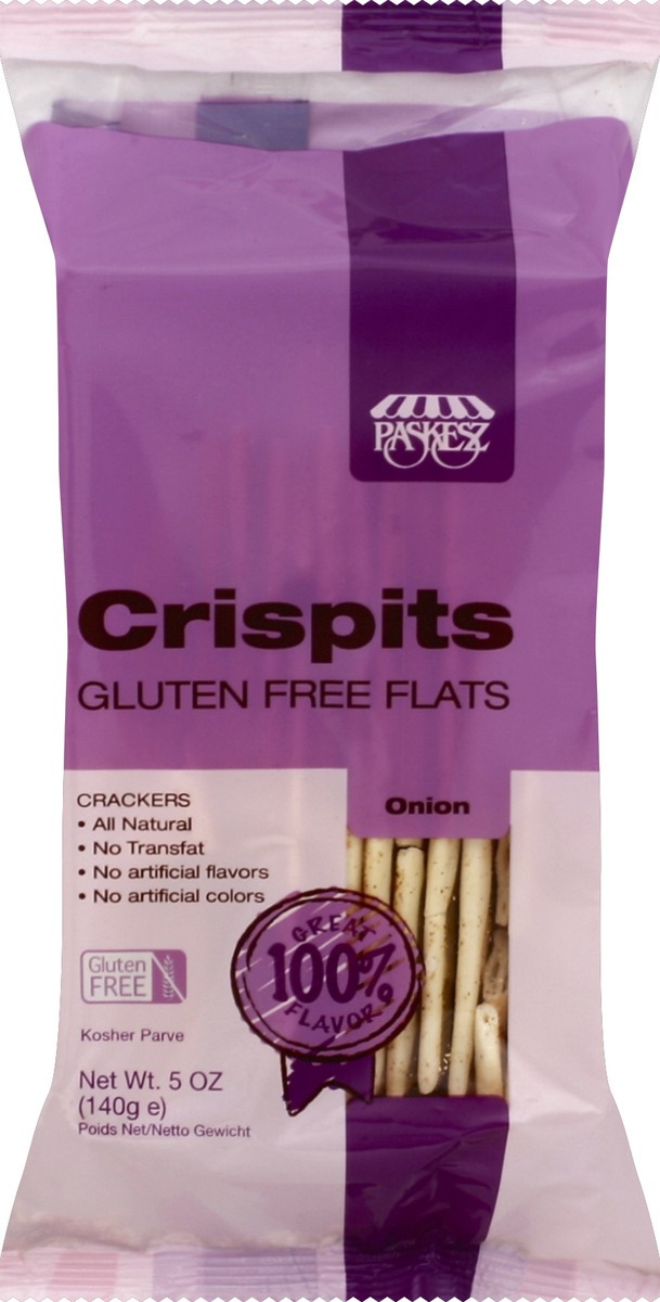 slide 4 of 5, Paskesz Crispits Onion Flats, 5 oz