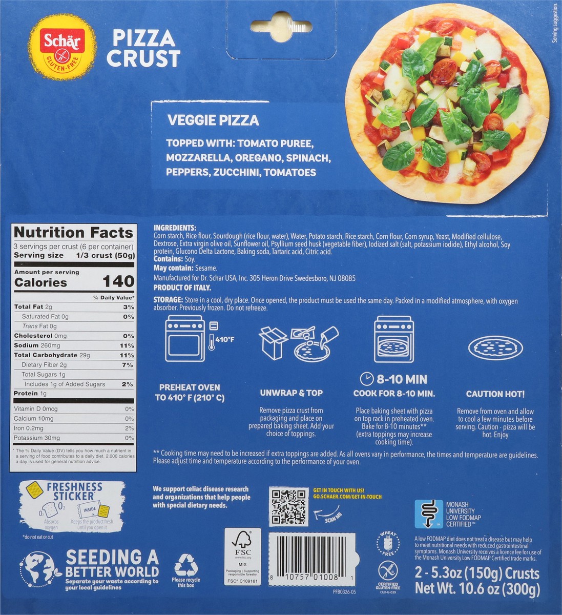 slide 11 of 14, Schär Gluten-Free Pizza Crust 2 ea, 10.6 oz