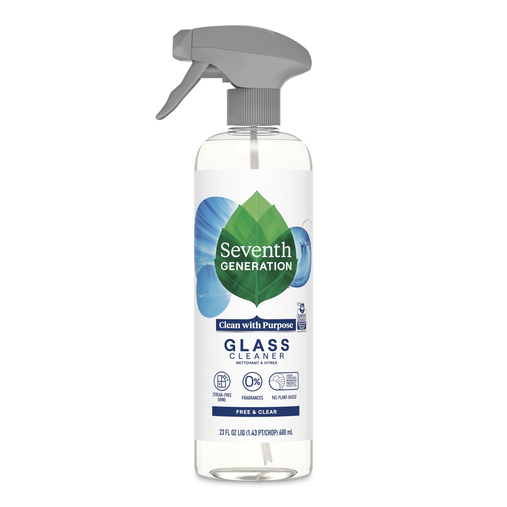 slide 1 of 9, Seventh Generation Glass Cleaner Free & Clear, 23 oz, 23 oz