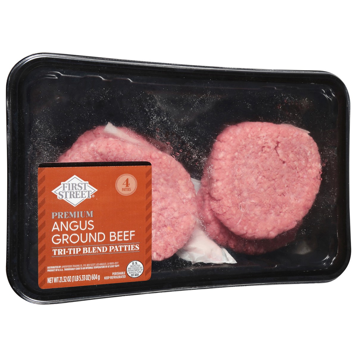 slide 4 of 4, First Street Angus Tri Tip Blend Patties 75/25, 21.32 oz
