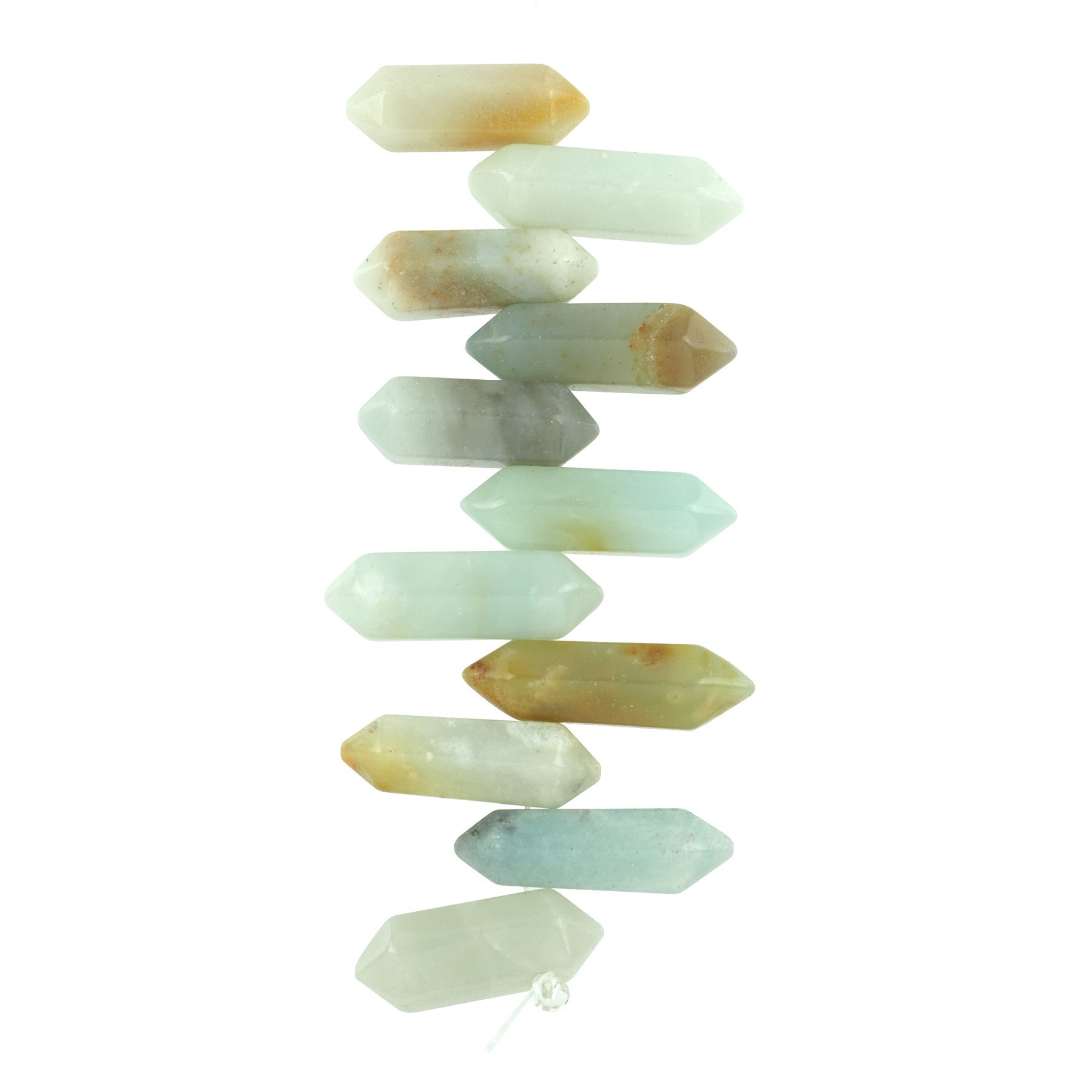 slide 2 of 3, Blue & Green Amazonite Spike Beads By Bead Landing, 17mm-35mm