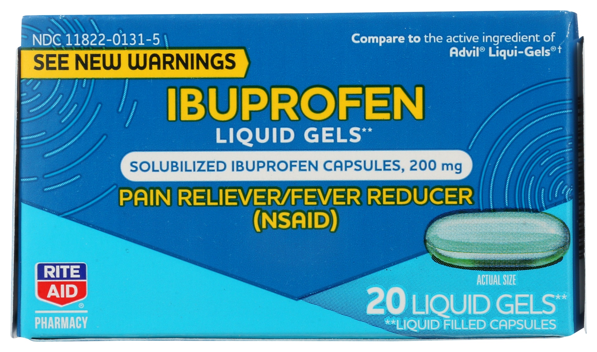 slide 1 of 2, Rite Aid Ra Ibp Softgel, 20 ct