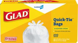 Glad Quick-Tie Tall Kitchen Trash Bags, 13 Gallon Trash Bags Fit Most Kitchen Garbage Cans, Versatile Trash Bag for Multiple Home and Office Uses - 13 Gallon, 200 White Trash Bags