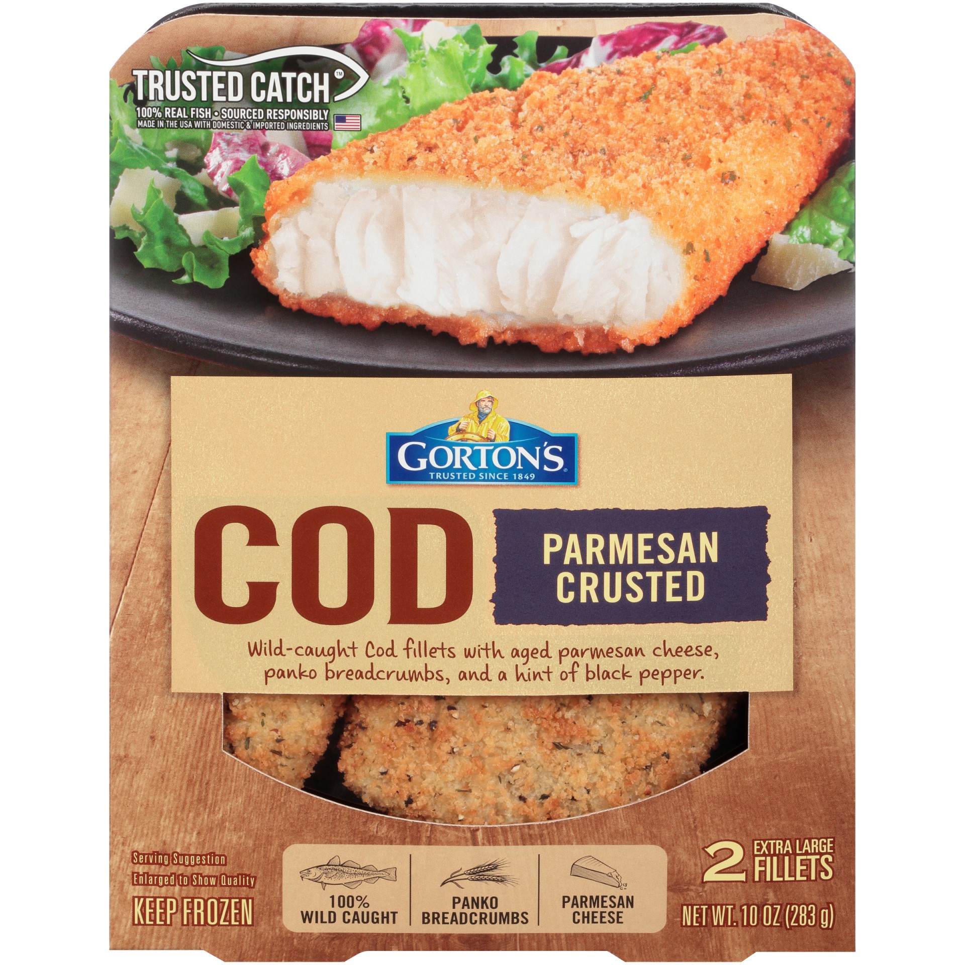 slide 1 of 4, Gorton's Parmesan Crusted Cod, 10 oz