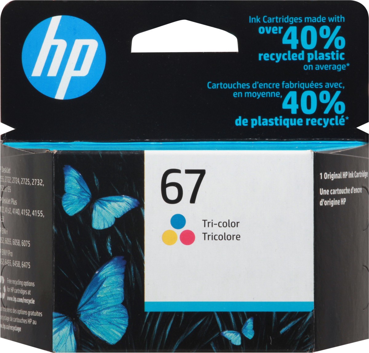 slide 1 of 1, HP Tri-Color 67 Original Ink Cartridge 1 ea, 1 ct