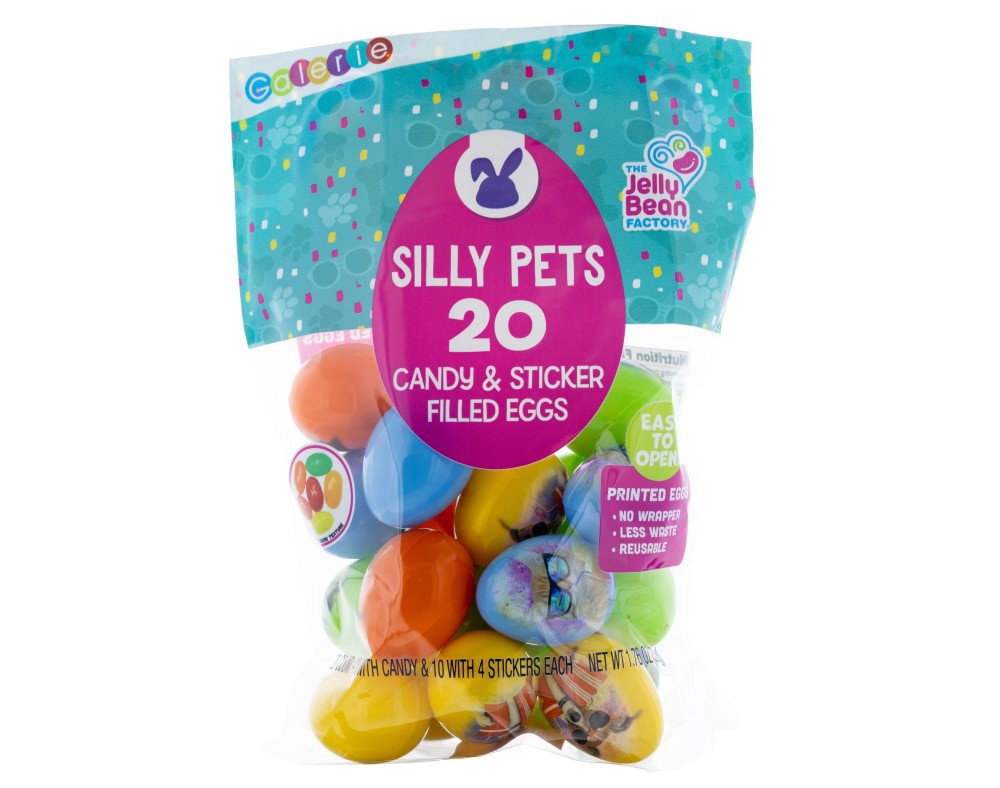 slide 1 of 1, Galerie Silly Pets Candy And Sticker Filled Eggs, 20 ct / 1.76 oz