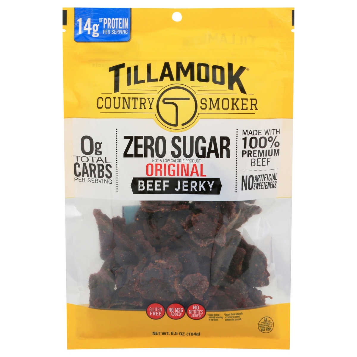 Tillamook Country Smoker Zero Sugar Original Beef Jerky 6.5 Oz | Shipt