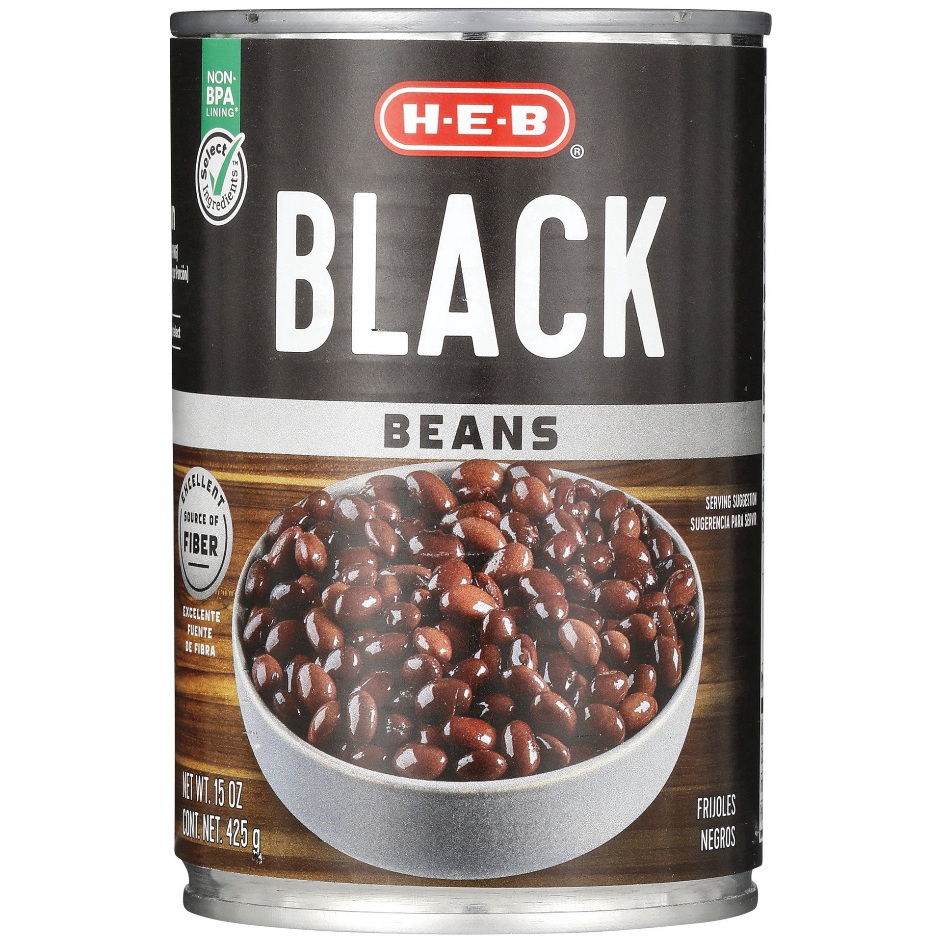 slide 1 of 1, H-E-B Black Beans, 15 oz