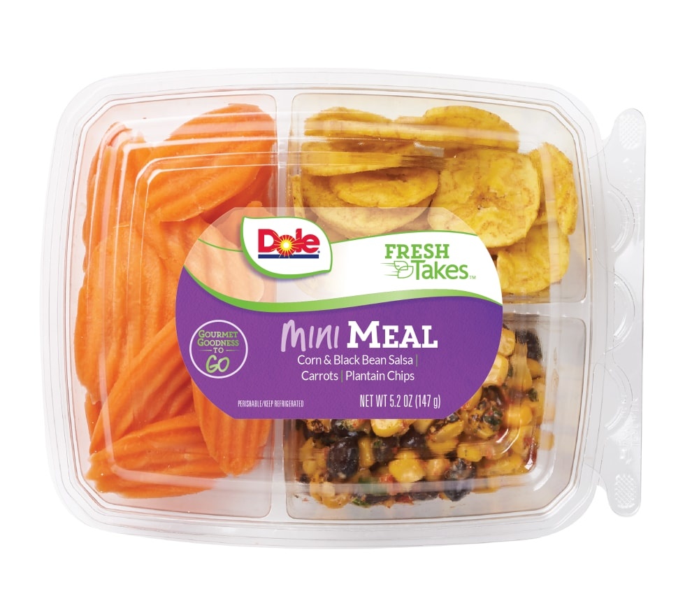 slide 1 of 1, Dole Mini Meal-Corn & Black Bean Salsa Snack Tray, 5.2 oz