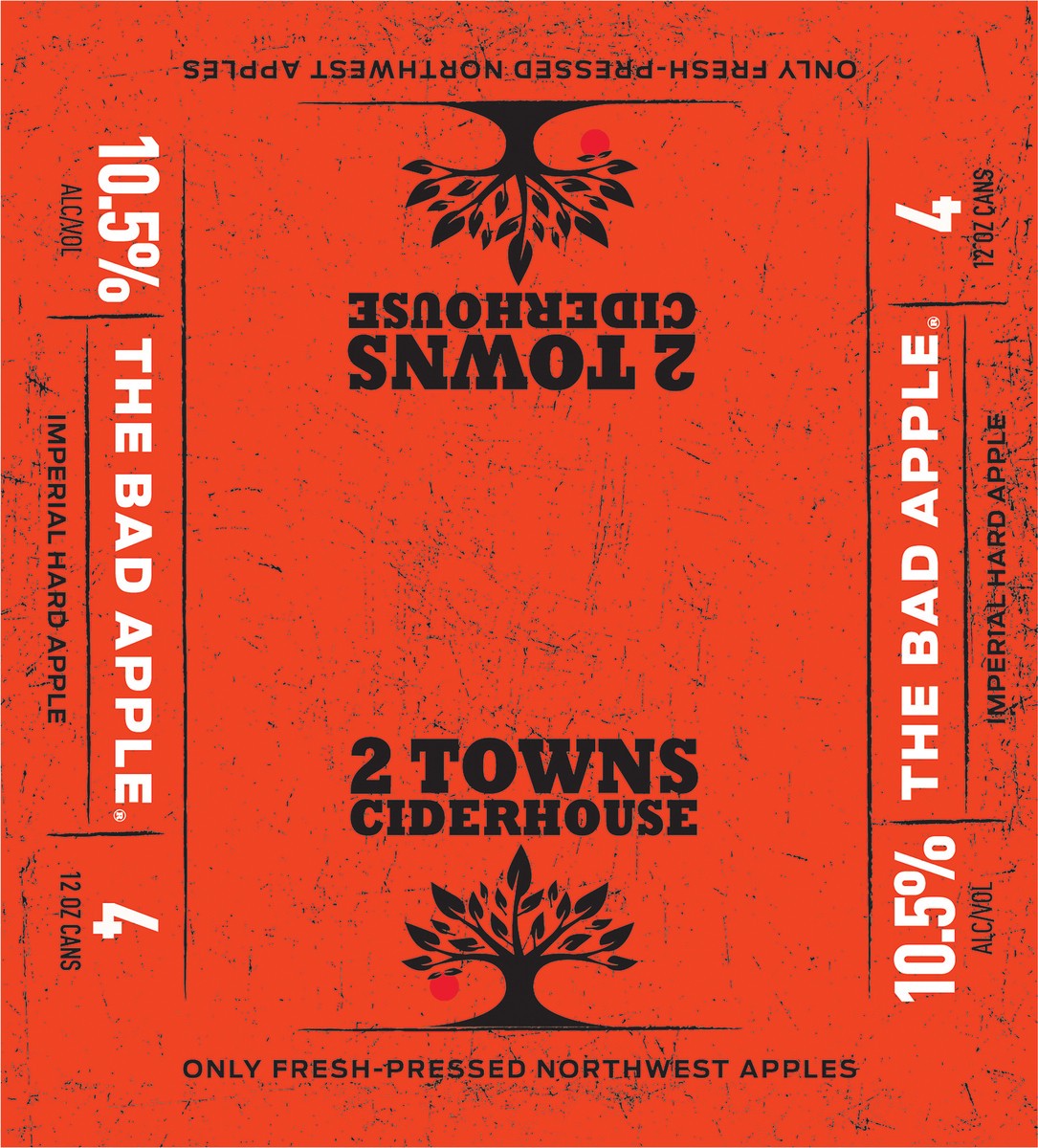 slide 3 of 8, 2 Towns Ciderhouse Bad Apple Imperial Cider 4-12 Oz Cans, 4 ct