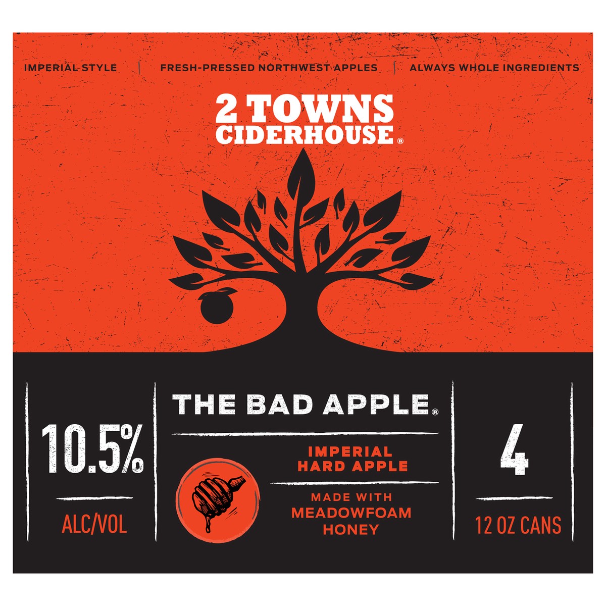 slide 1 of 8, 2 Towns Ciderhouse Bad Apple Imperial Cider 4-12 Oz Cans, 4 ct