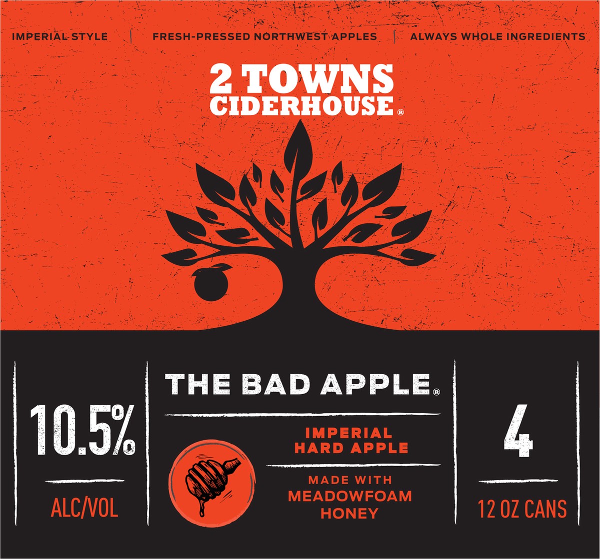 slide 6 of 8, 2 Towns Ciderhouse Bad Apple Imperial Cider 4-12 Oz Cans, 4 ct