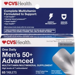 slide 1 of 1, CVS Health Daily Multiple Tablets For Men 50+, 50 ct