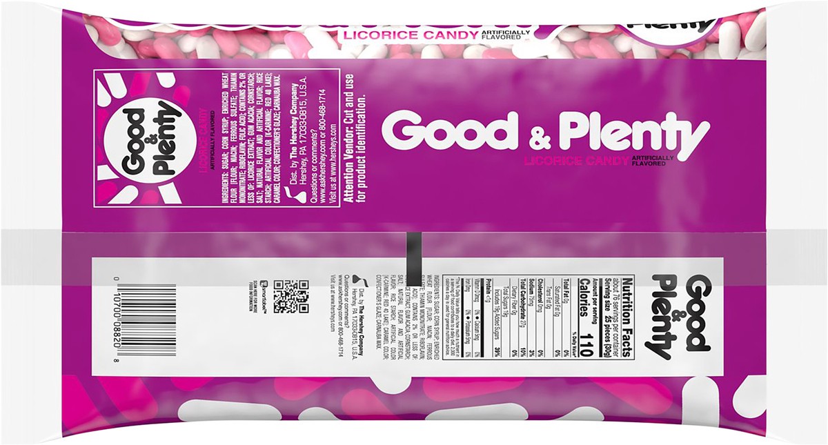 slide 2 of 3, GOOD & PLENTY Licorice Flavored Nibs, Bulk, Fat Free Candy Bulk Bag, 80 oz, 80 oz