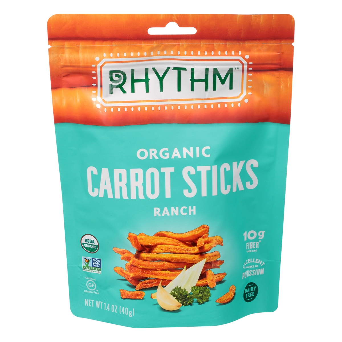 slide 1 of 1, Rhythm Superfoods Ranch Carrot Sticks, 1.4 oz