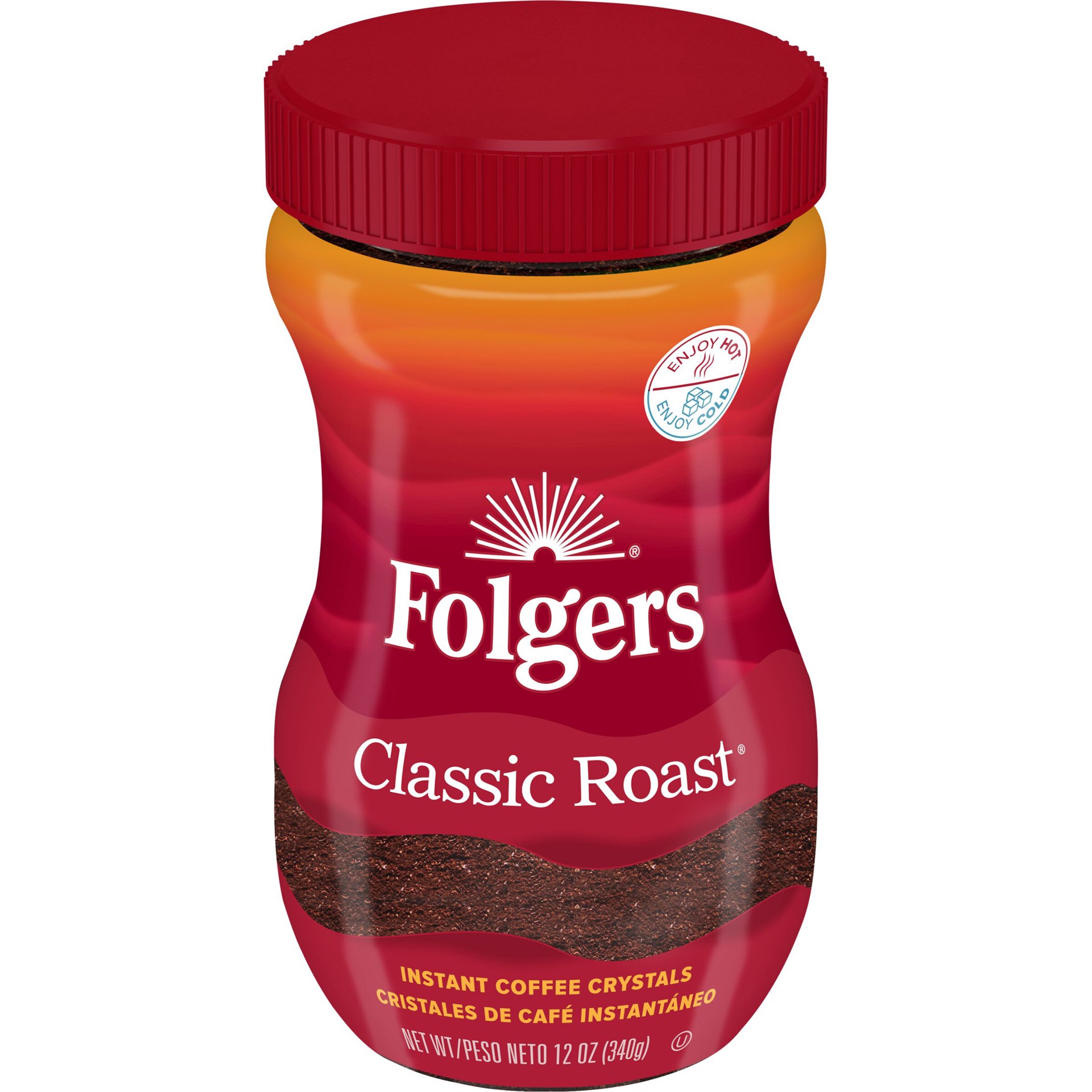 slide 1 of 6, Folgers Classic Roast Instant Coffee- 12 oz, 12 oz