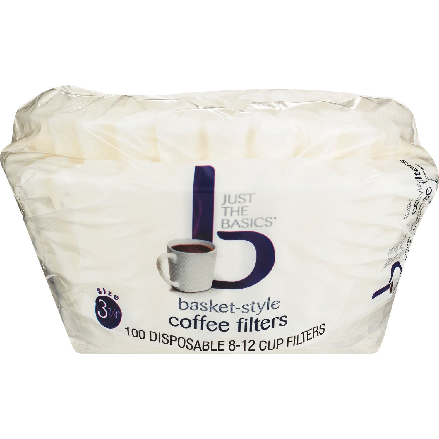 slide 1 of 5, Just the Basics Basket-Style Coffee Filters - 100 ct, 100 ct