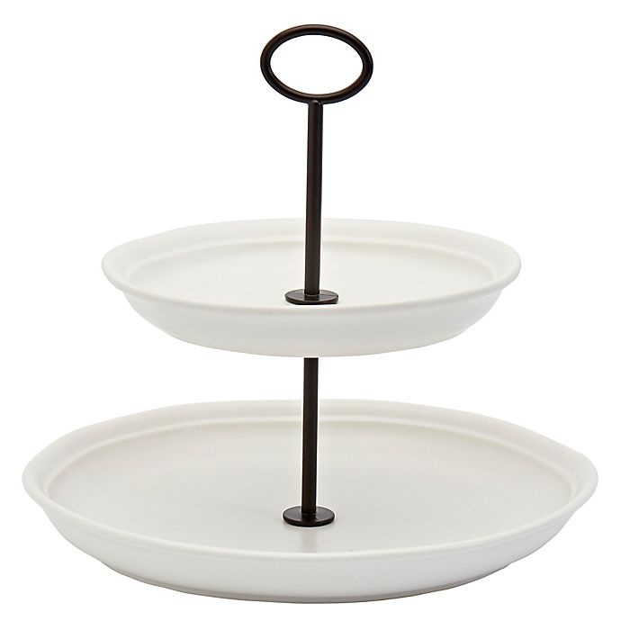 slide 1 of 4, Bee & Willow Home Bee & Willow Bristol 2-Tier Handled Server - Coconut Milk, 1 ct