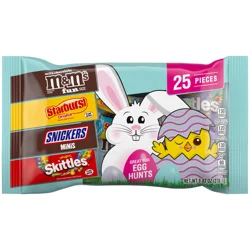 Mars M&M's, Skittles, Snickers, & Starburst Easter Basket Stuffers Variety Pack - 25 ct Bulk Bag