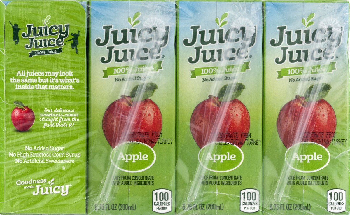 slide 13 of 13, Juicy Juice 100% Juice, Apple Juice, 8 Count, 6.75 Fl Oz Juice Boxes, 8 ct