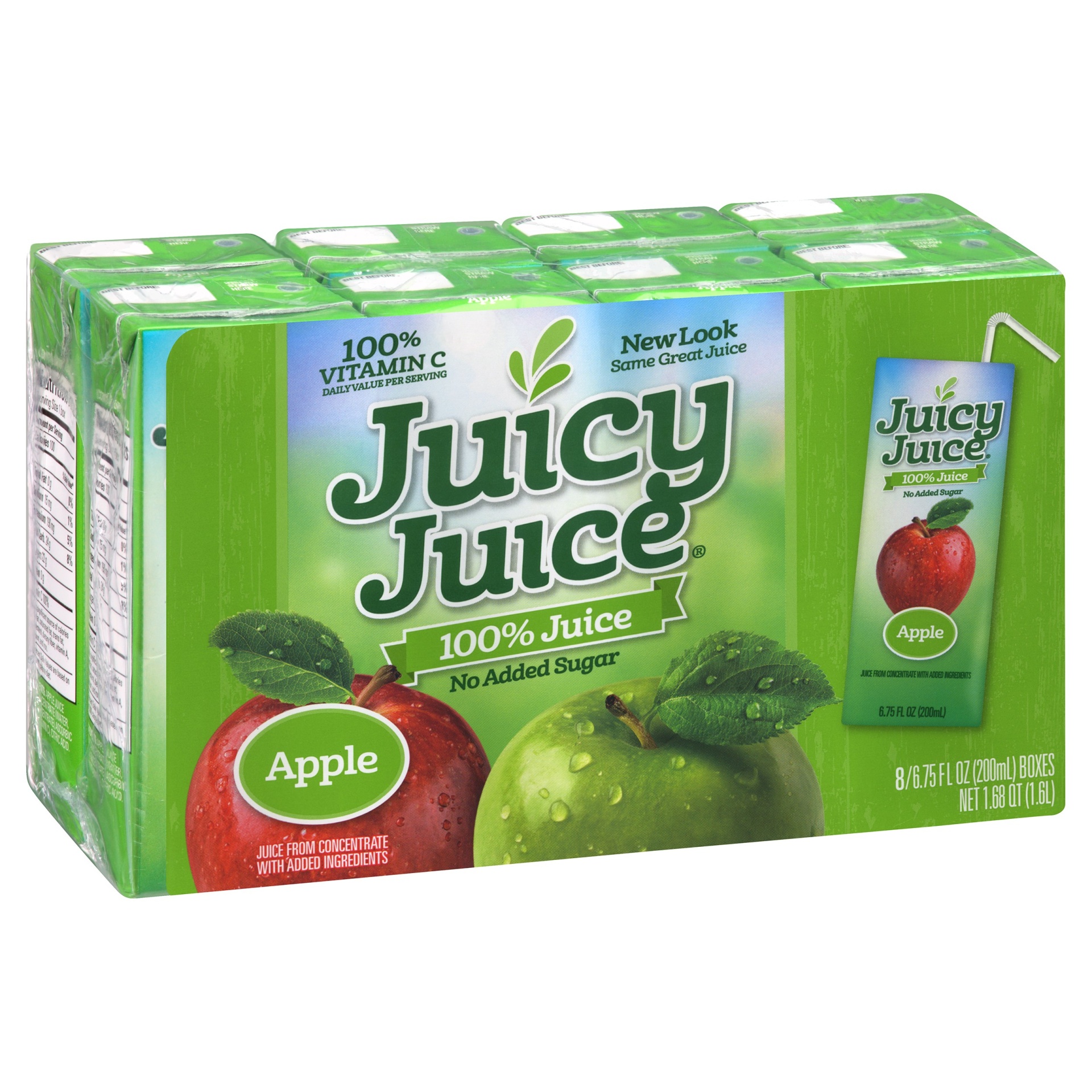slide 1 of 3, Juicy Juice Apple 100% Juice, 8 ct; 6.75 fl oz