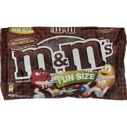 slide 1 of 1, M&M's Milk Chocolate Fun Size Halloween Candy, 10.53 oz