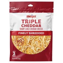 Meijer Triple Cheddar Shredded Cheese Blend, 8 oz