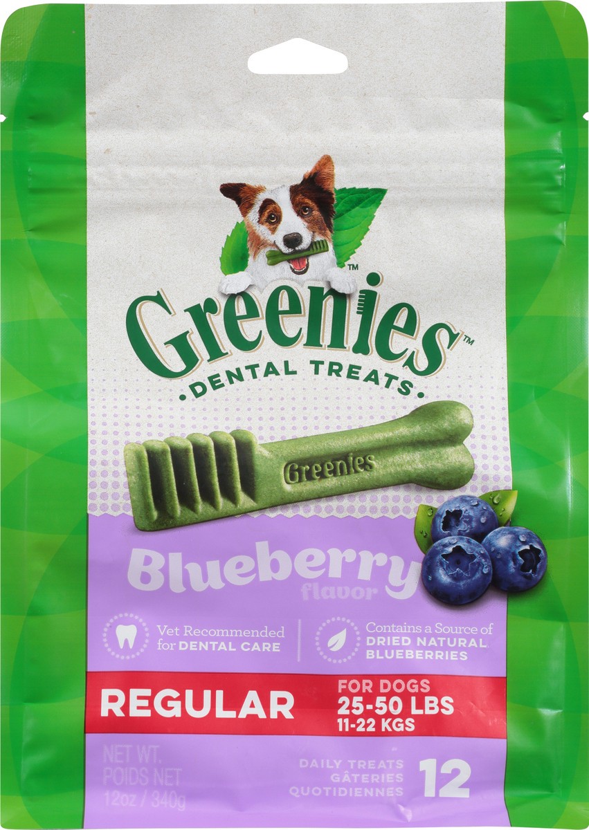 slide 1 of 4, Greenies Regular Chewy Dental Dog Treats Blueberry - 12oz, 12 ct