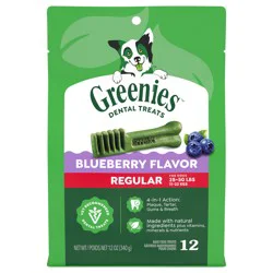 Greenies Regular Blueberry Flavor Dental Treats 12 ea