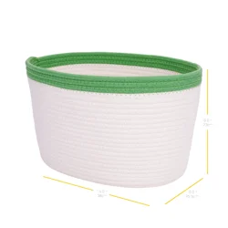 Havenstay Hs Coiled Rope Medium Storage Basket Green Accent