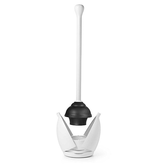 OXO Toilet Plunger with Cover, White