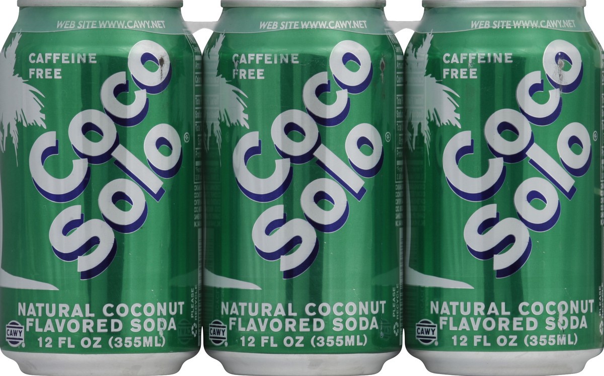 slide 2 of 4, Coco Solo Soda 6 ea, 6 ct; 12 fl oz