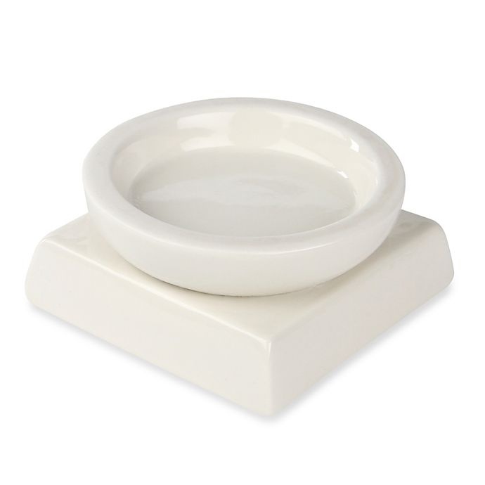 slide 1 of 2, Ivy Lane Design Porcelain Circle/Square Candle Holder - White, 1 ct