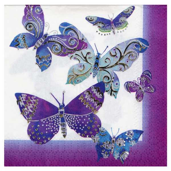 slide 1 of 1, Papyrus Social Butterfly Lunch Napkin, 1 ct