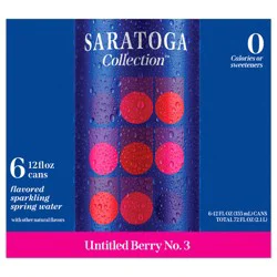 Saratoga Collection Untitled Berry No. 3 Flavored Sparkling Spring Water - 12 fl oz, 6 Pack Cans