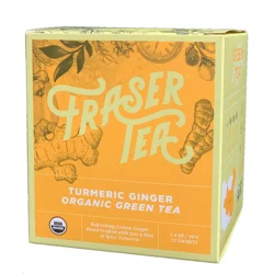 Fraser Organic Turmeric Ginger Green Tea - 12 ct