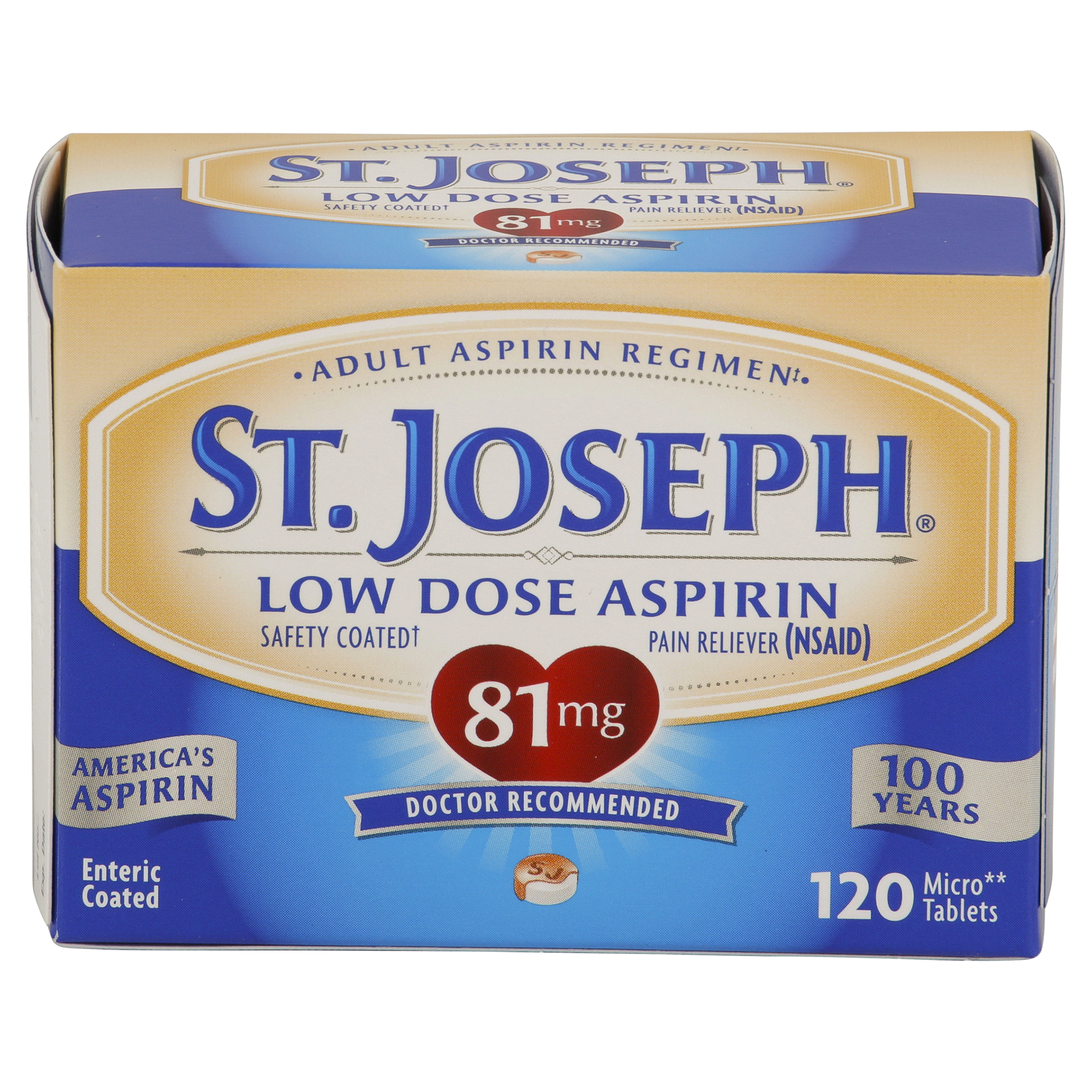 slide 1 of 1, St. Joseph Low Dose Aspirin Tablets 120 ea, 120 ct